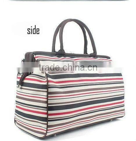 Nylon stripe travel bag