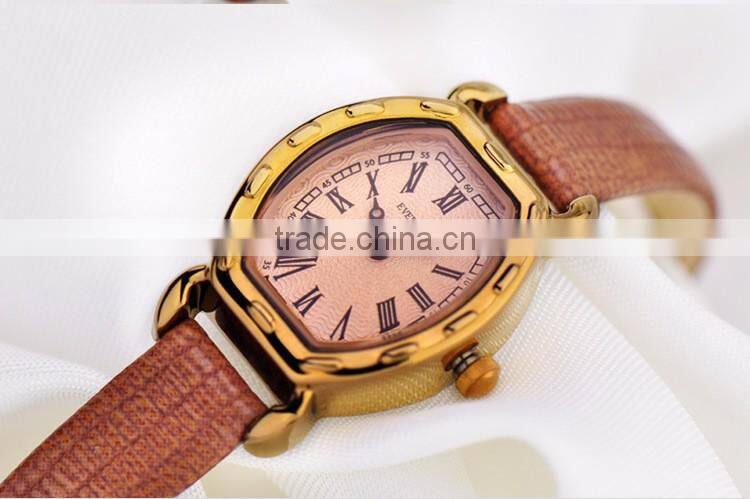 2016 Fashion vintage women watch Genuine leather waterproof women watch lady
