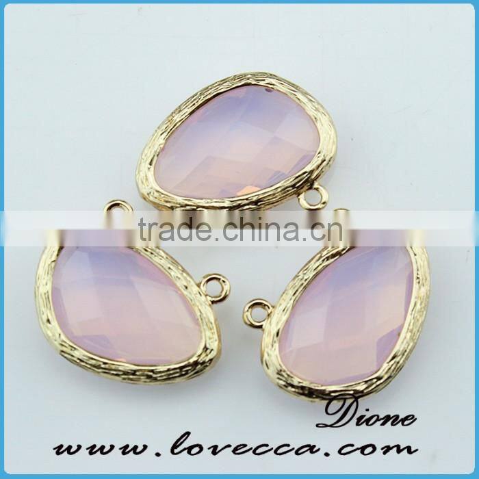 2016 Tear Drop Pink Clear Crystal Stone Pendant