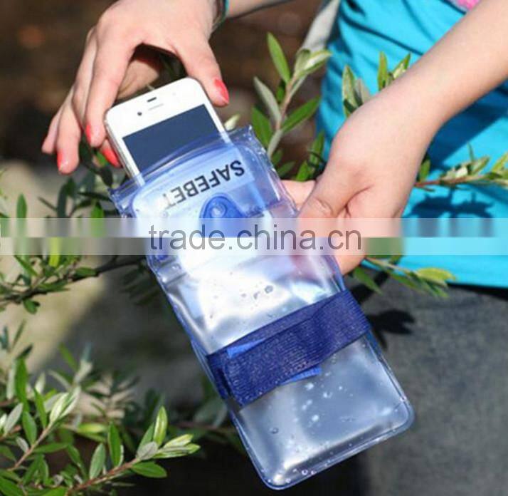 Pvc Waterproof Cell Phone bag Arm Bag with Strap for IPhone IPad