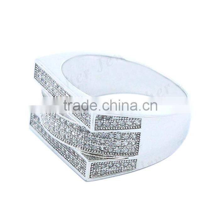 wholesale 2015 popular men ring mirco pave setting CZ men ring
