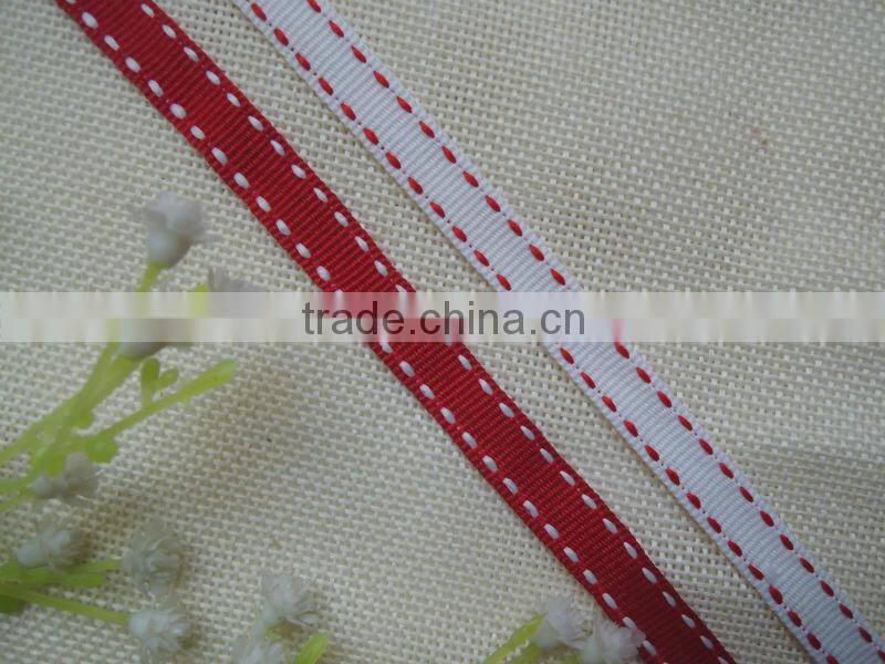 Saddle stitch grosgrain ribbon