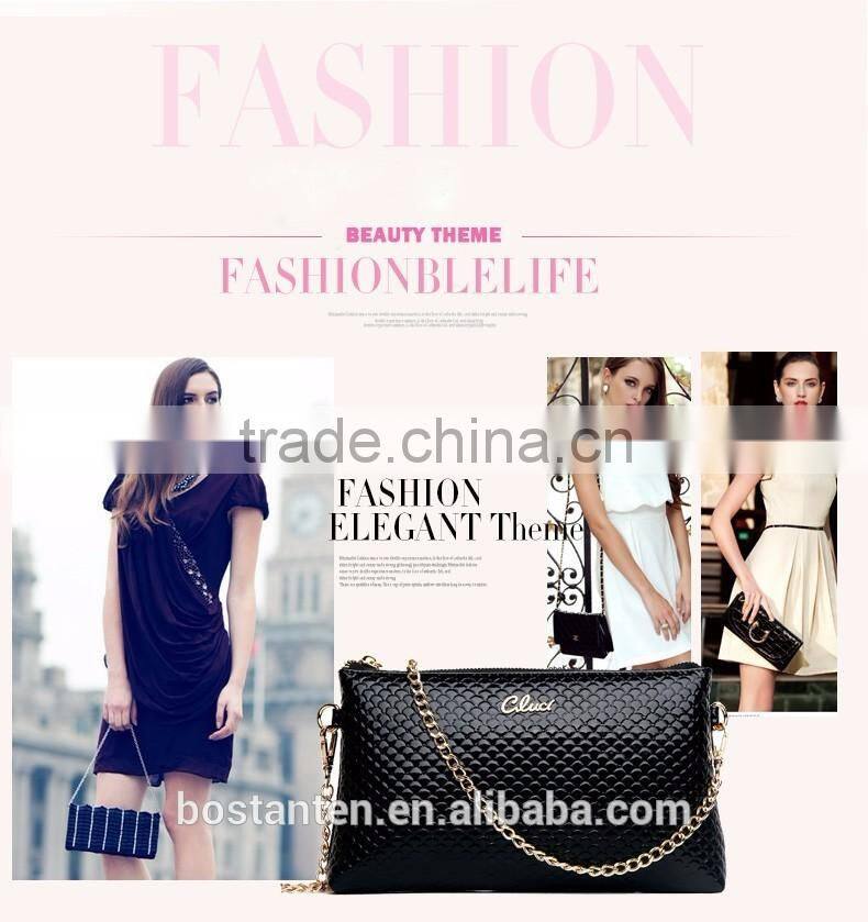 fashion women leather beach bag chain sling shoulder bag