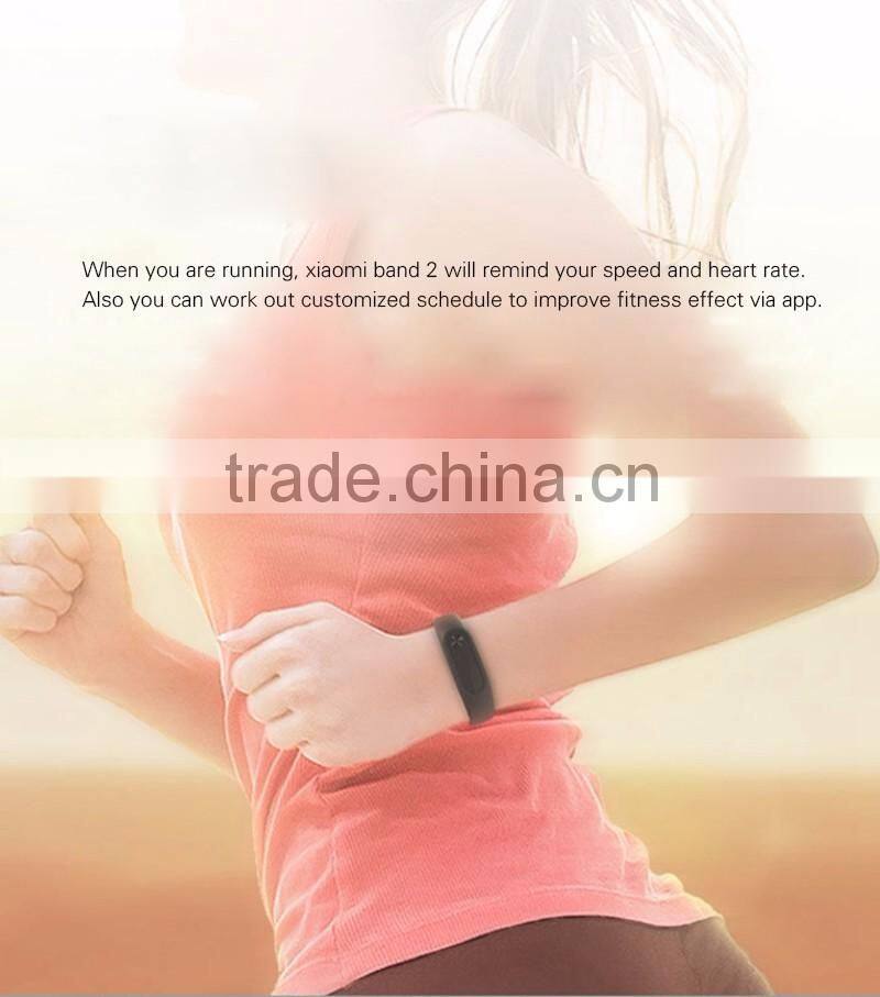 2016 New Original Xiaomi MiBand 2 mi band 2 Wistband Bracelet with Smart Heart Rate Fitness Touchpad OLED Screen