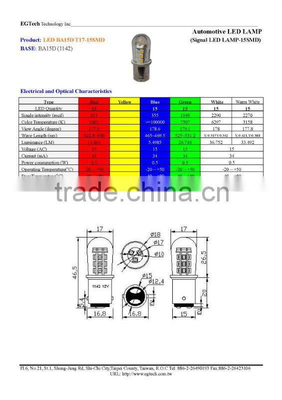 BA15D T17-15SMD LED Lamp