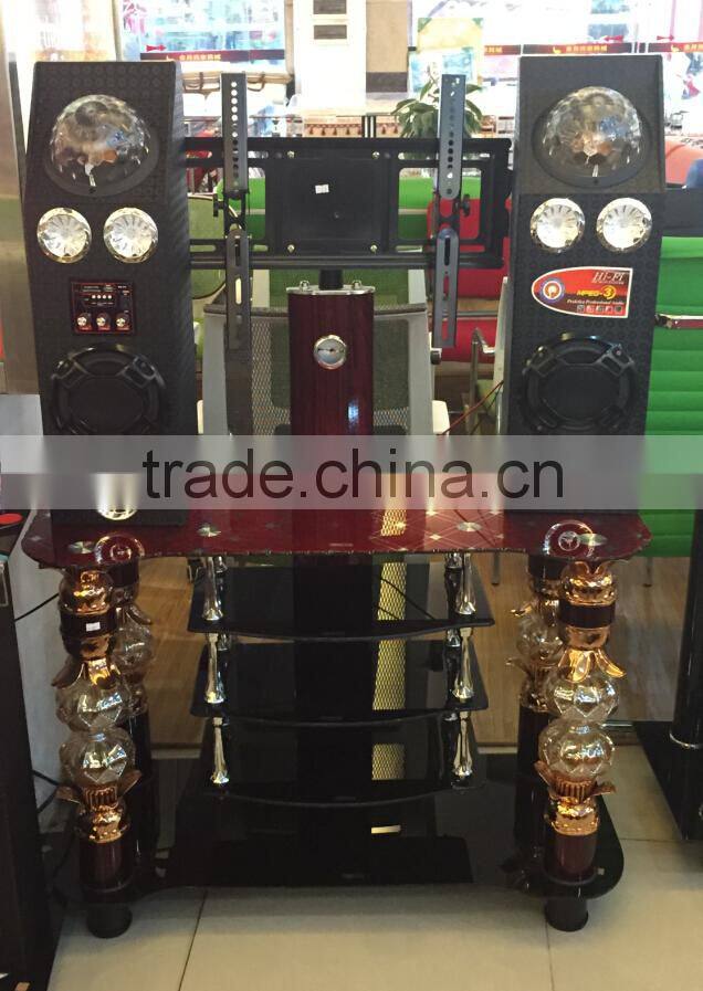 furniture colorful glass tv stand