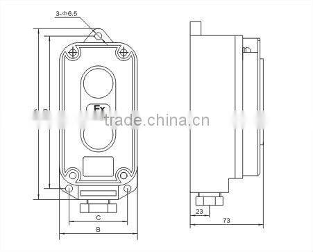 explosion-proof, anti-corrosion three push button remote control box ,transfer switch LA5821-3