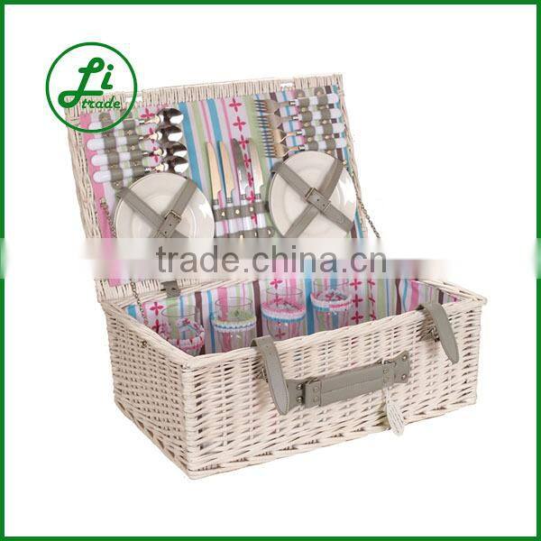 high quality willow picnic basket for 6 people