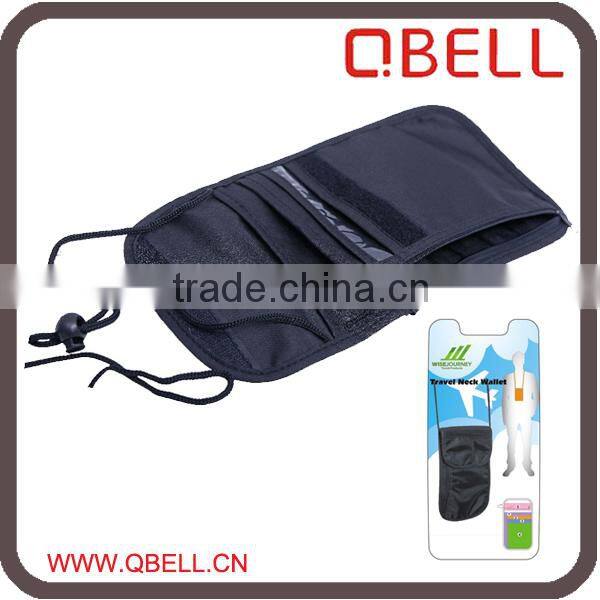 Magic Tape / Zipper /Custom Logo Travel Neck Wallet