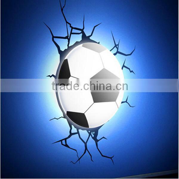 NOVELTY WHITE LIGHT-CONTROLLED 3D DIY FOOTBALL LED NIGHT LIGHT FACTORY