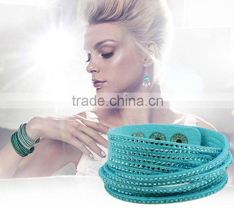 2015 fashion jewelry handmade bio magnetic leather bracelet