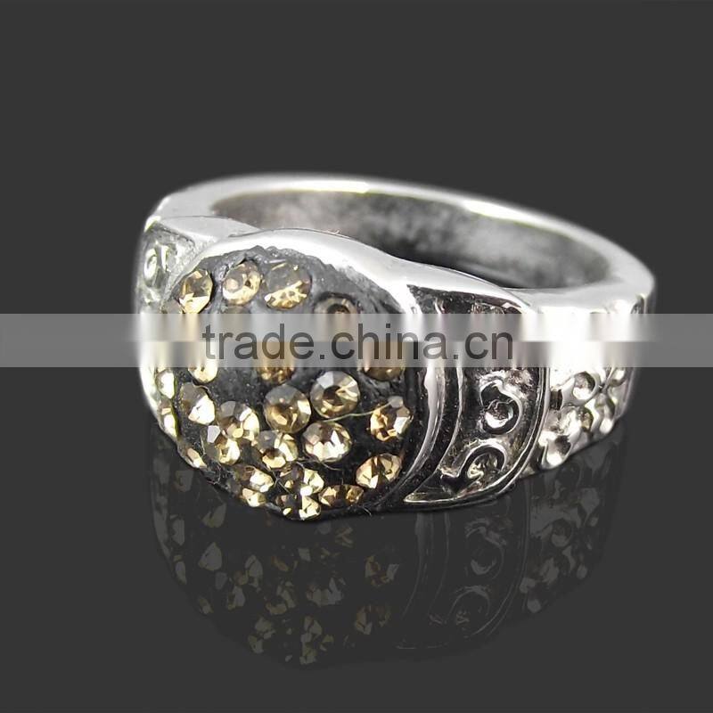316L stainless steel crystal rings wholesale