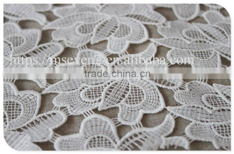 High quality allover embroidery flower water soluble korea lace fabric wholesale