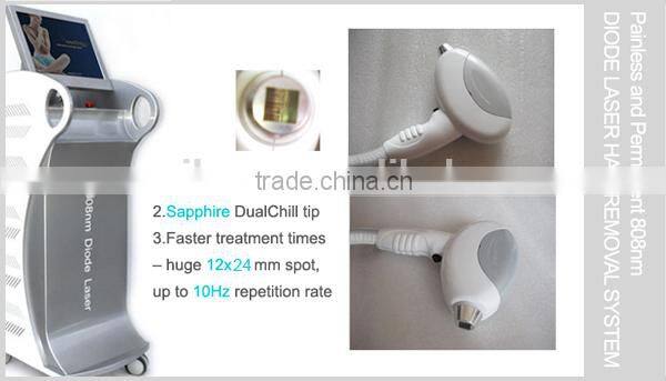 High effective painfree 808nm diode laser hair removal machine