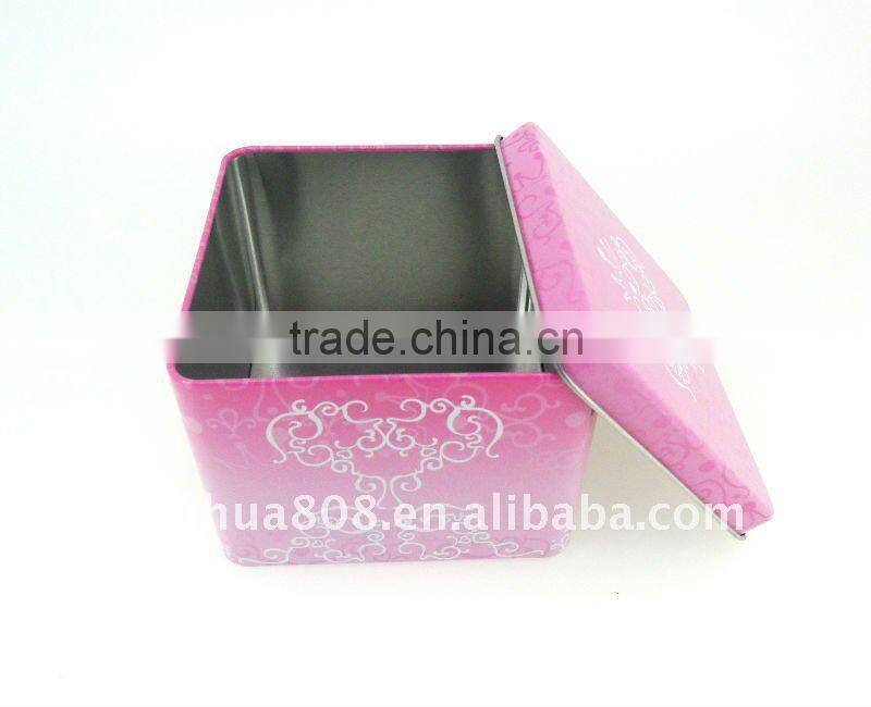 Square shape tin box for cookies