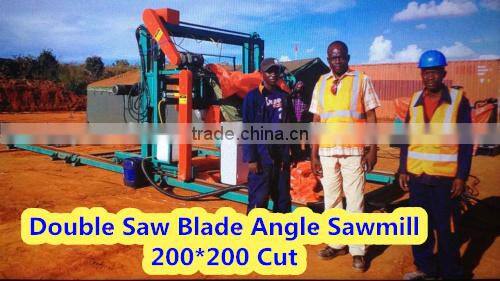 DS700 double saw blade angle sawmill with best price in china