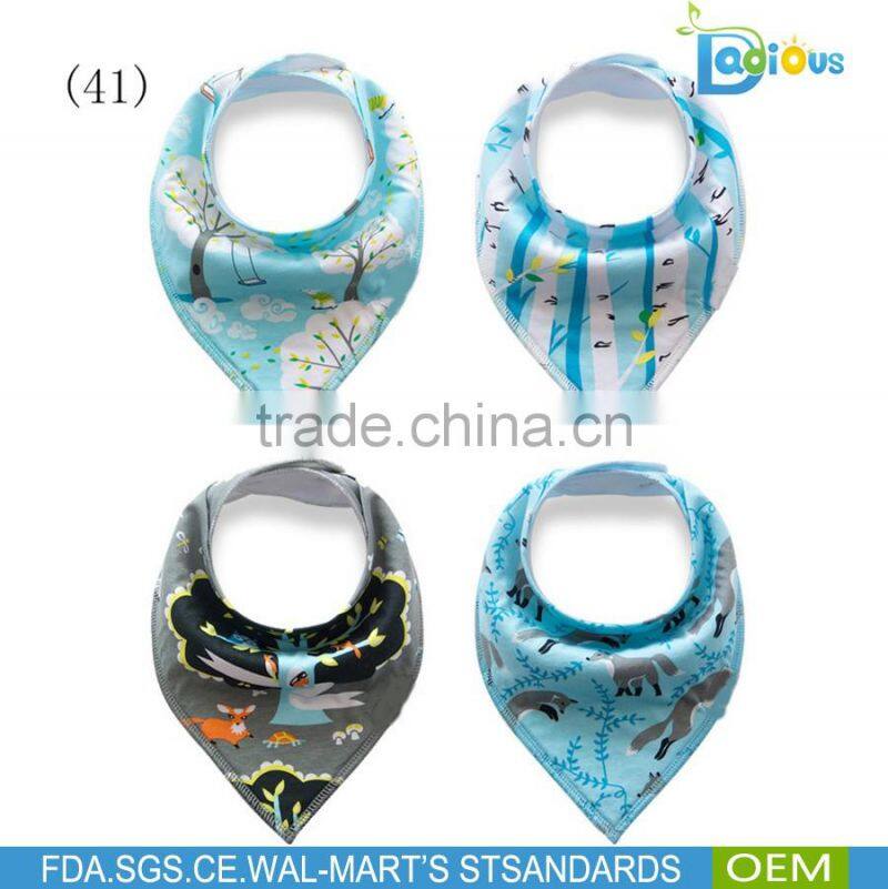 amazon bestseller 100% cotton Adjustable baby bandana drool bibs