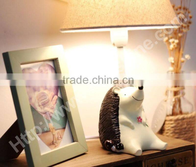 white cute hedgehog 12v dc table lamp for kids