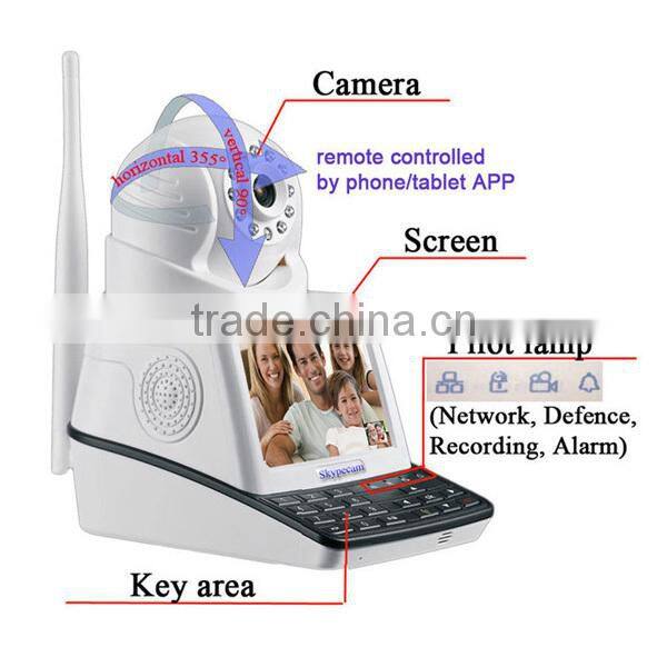 Skypecam Multi-function IR-Cut Night Vision 10m Dome P2P Network Wireless Security IP Camera/ Wifi Camera