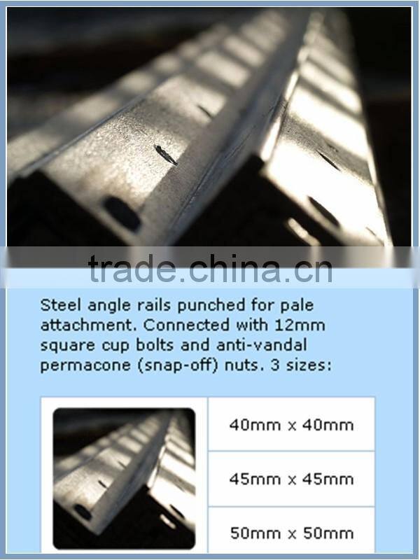 high quality security black palisade picket fence used for sale with pvc coated