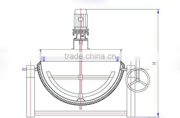 SUS304 500Liter Double Jacketed kettle