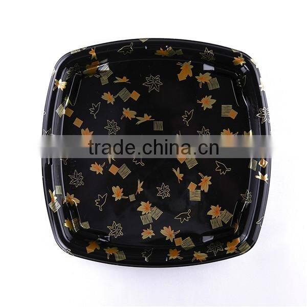 Square Black Disposable Plastic Food Tray