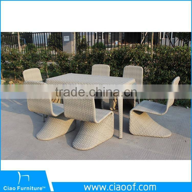 China Big Factory Sale Garden Dining Set Wicker Furniture Aluminum Furniture For Sell