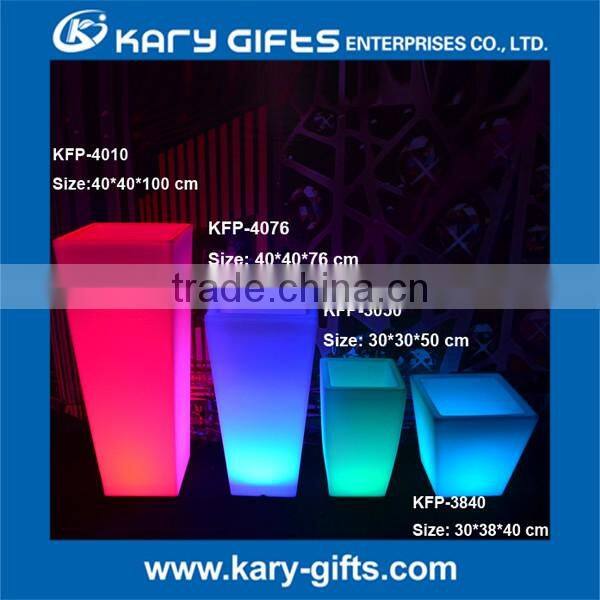 Luminous garden plastic led flower pot rechargeable flower planters