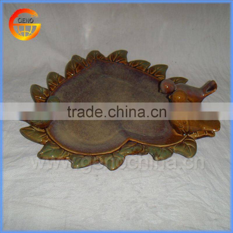 garden decorative love shape pottery bird feeder