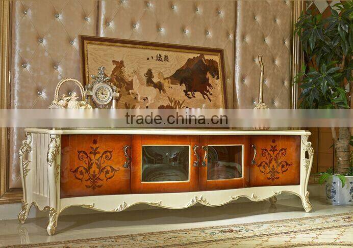 European Fashionable TV Stand, Beautiful Design Wooden TV Cabinet, Palace Living Room TV Stand (BF01-ML049)