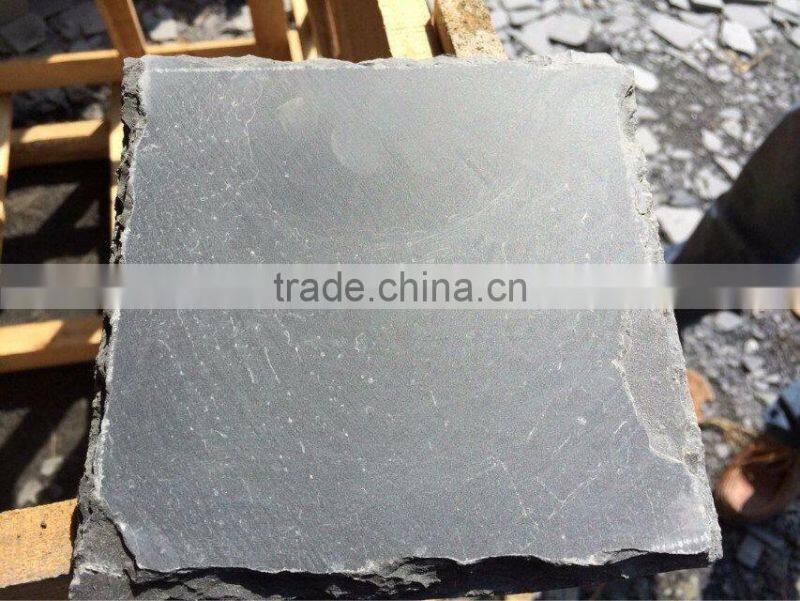 good price natural black slate stone floor tiles