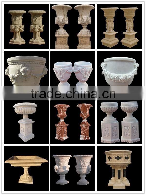 White Marble Angel Design Garden Decorative Flower Pot