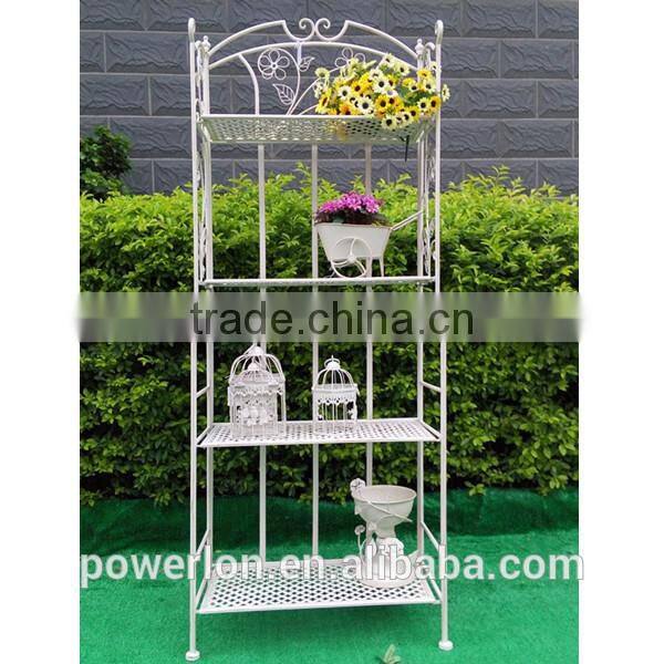 Nicely Classical Metal Vintage Wrought Iron 3 Tier Shelf For Home Decoration Patio Garden Shelf