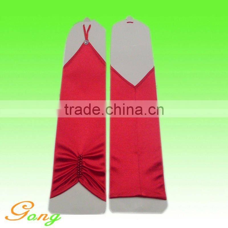 Custom Short White Satin Gloves