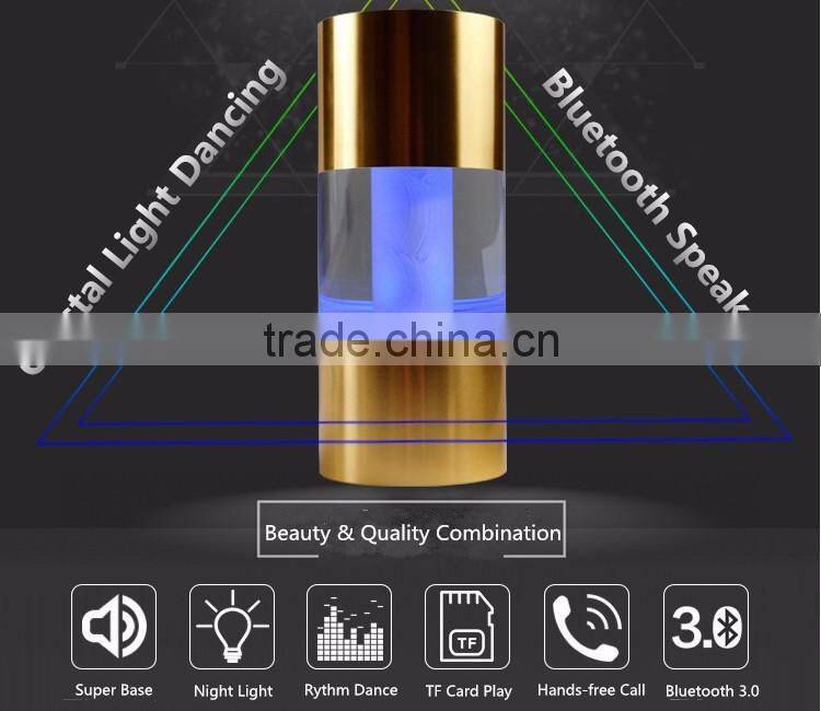 LED Crystal Light Dancing Bluetooth Speaker, Creative Cylinder Bluetooth LED Light Flashing Bluetooth Speaker Support TF Card