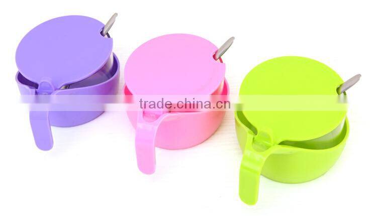 New Arrival Colorful With Cover Spoon Plastic Soy Saucet Condiment
