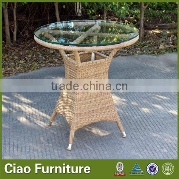 Round table rattan coffee bar wicker outdoor furniture
