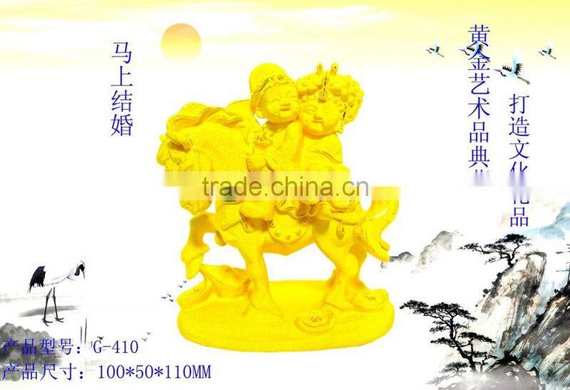 24k gold plated love baby Figurines decoration