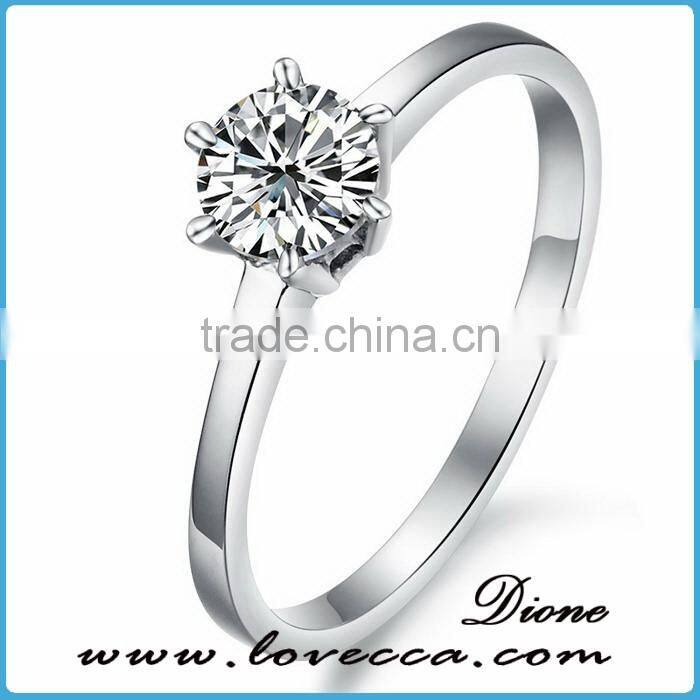 New Model 316L Surgical Stainless Steel Wedding Rings With Clear Cz Diamond