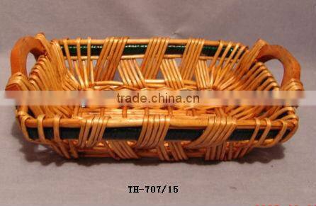 wollow and wooden tray