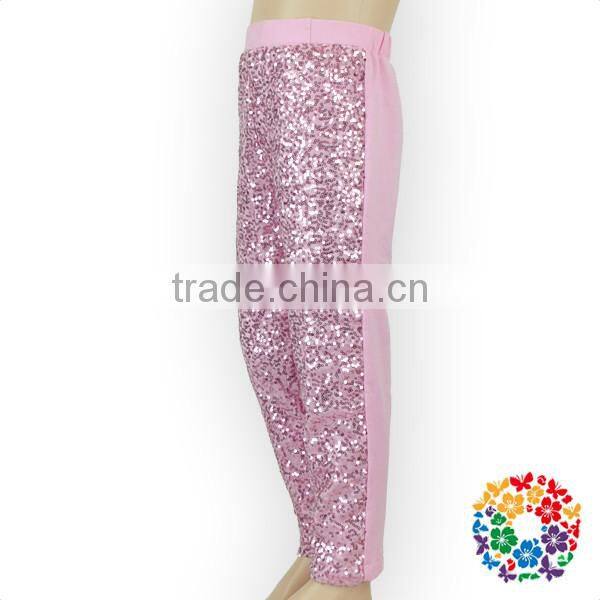 Purple Knit Cotton Sequins Sparkly girl tight leggings pants Wholesale baby girl leggings