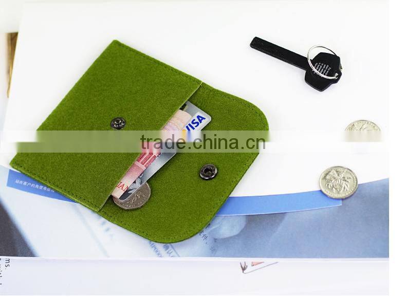 Eco Friendly Personalized Grey Felt Card Holder for available