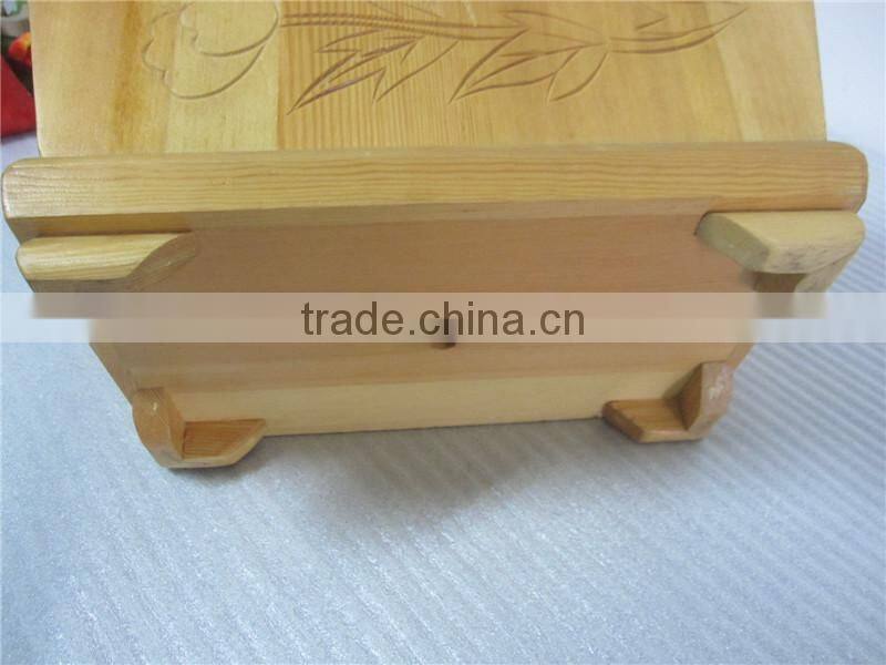 Carving peony decor four feet at the bottom wood flowerpot