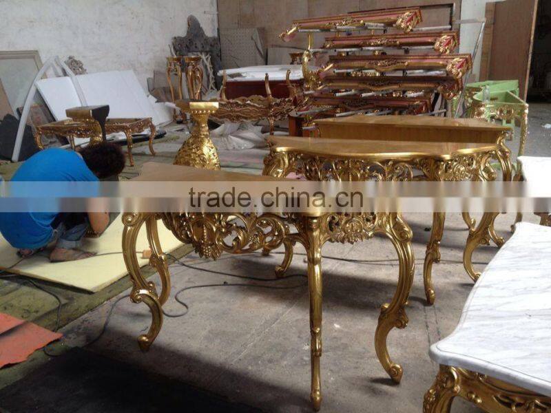French Style Reproduction Living Room Furniture Console Table With Wood Top