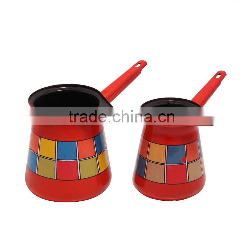 Red color with decal enamel coffee boiler pot