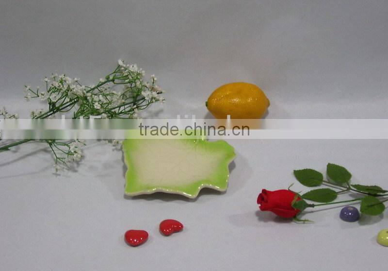 ceramic leaf snack dish and tray
