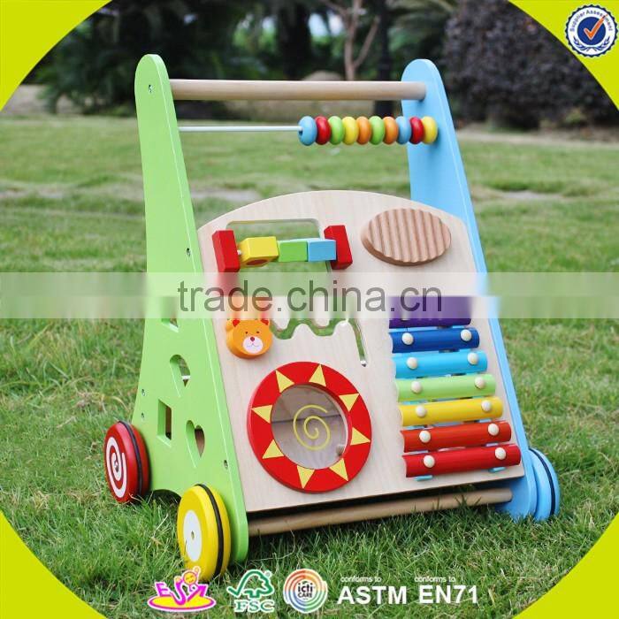 2017 New design wooden baby boy walkers high quality wooden baby boy walkers best sale baby boy walkers W08J001
