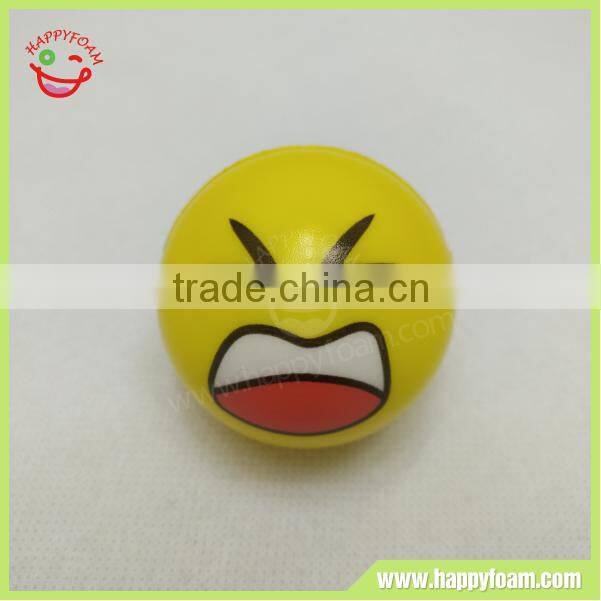 Mad facial emoji anti-stress ball ,PU sponge foam ball toy