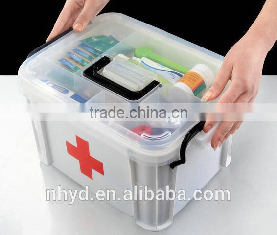 2016 new camping first aid kit plastic home medical storage box