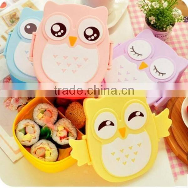 New Kawai/Cute Lunch Box/Bento/Plastic/Animal/Orange/green MADE IN CHINA,hot new product for 2015,CUSTOM plastic lunch box